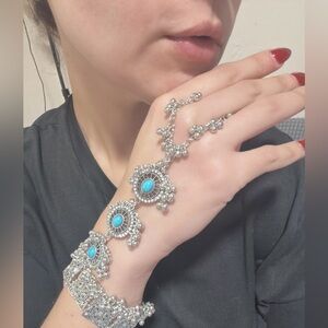 Fashion Jewelry Silver and Turquoise Bracelet